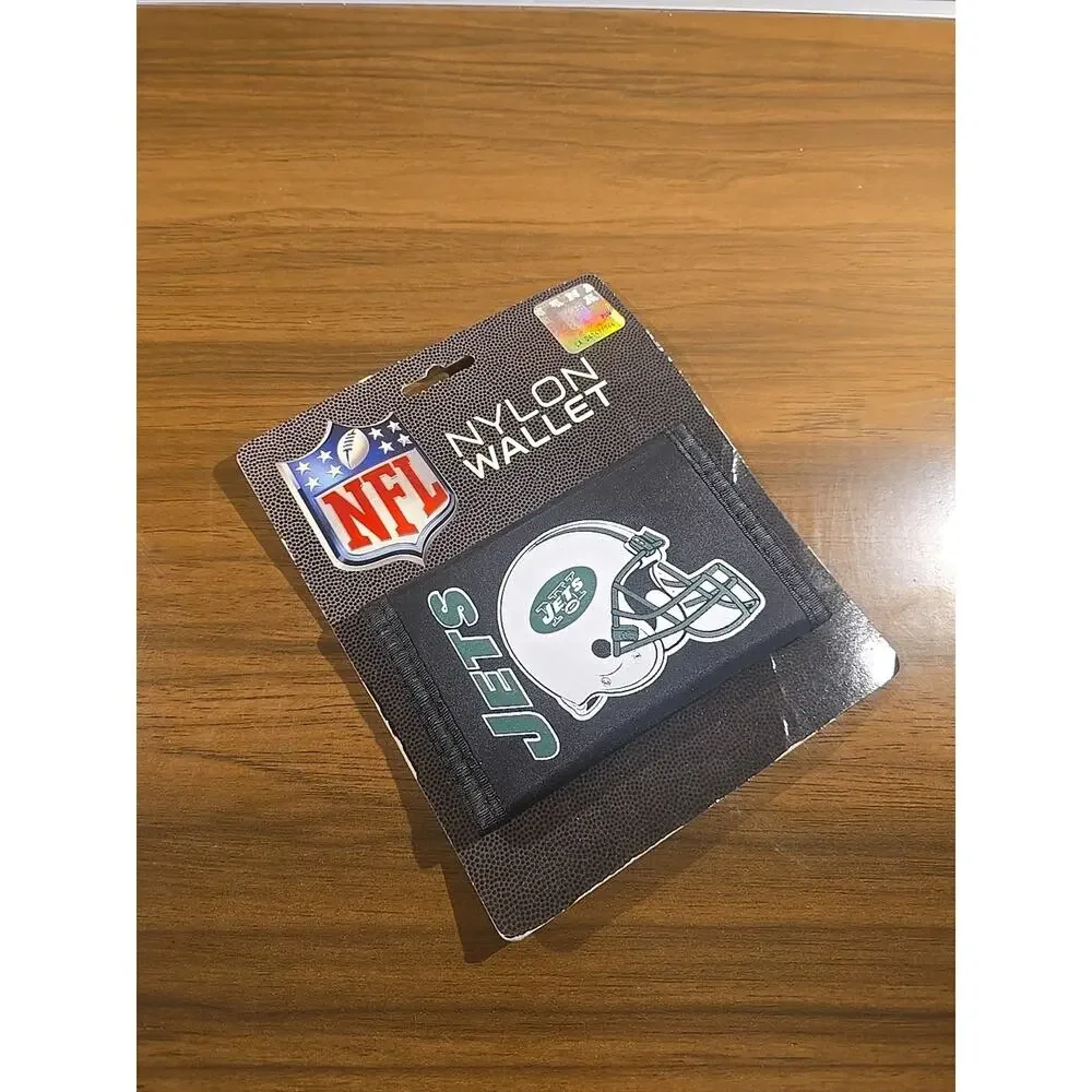 New York Jets Football Licensed NFL Billfold Wallet Black Nylon Trifold